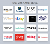 ogos for amazon, expedia, M&S, booking.com, ebay, boots, sainsburys, next, asos, debenhams, argos, tesco, viking